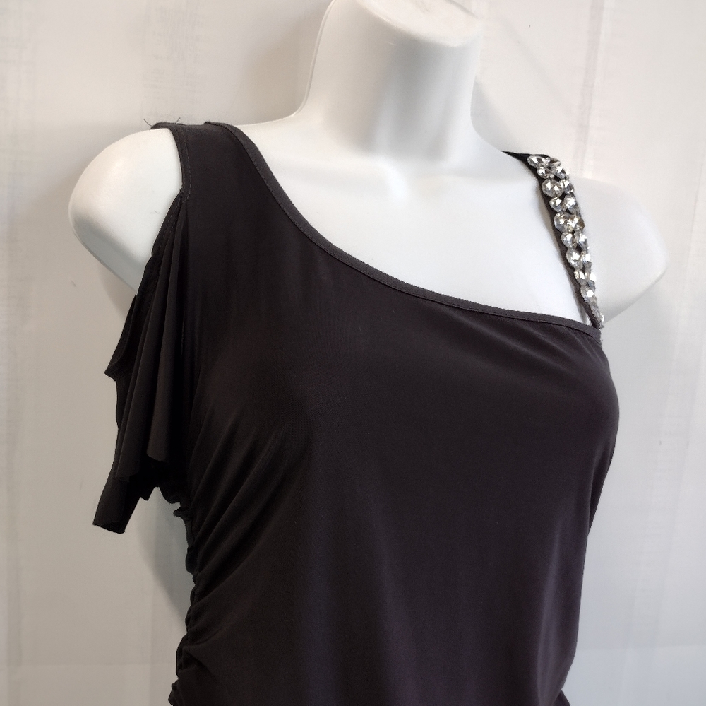 NEW Carpe Diem One Shoulder Ruched Party Mini Dress Size M - Picture 2 of 13